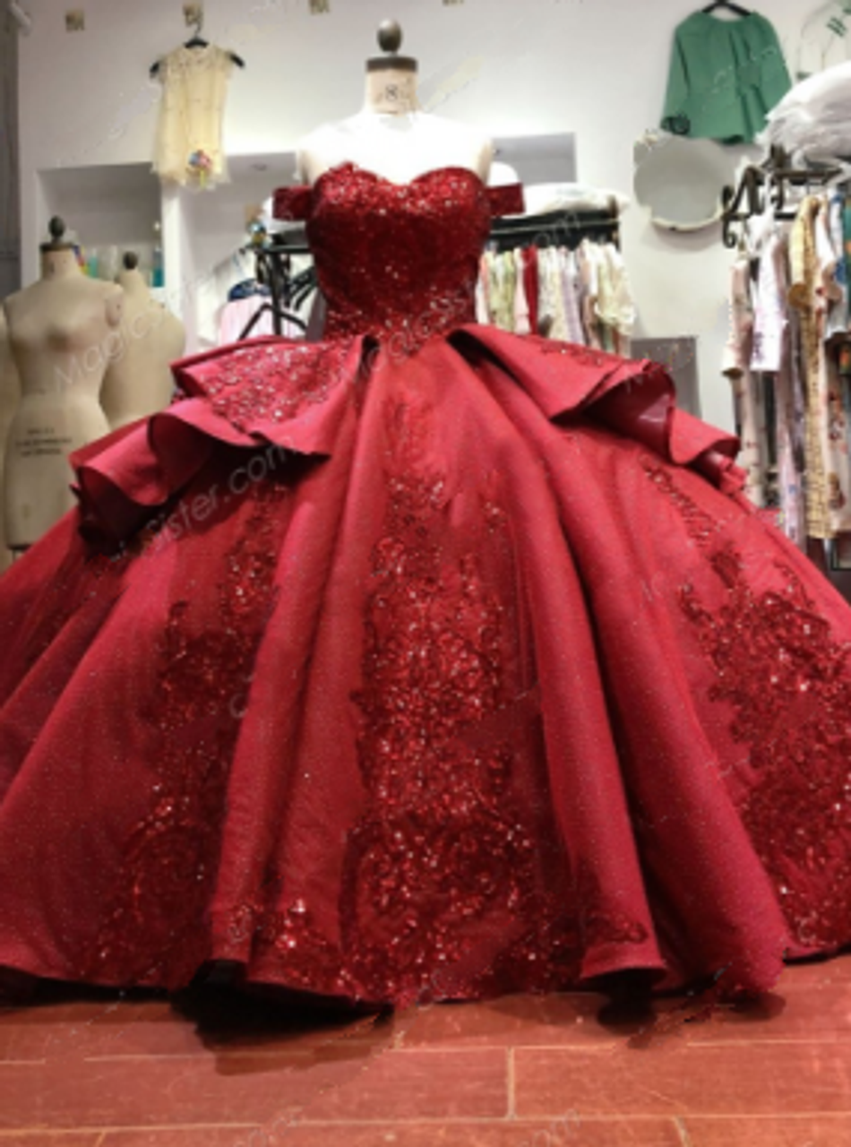 maroon quinceanera dresses